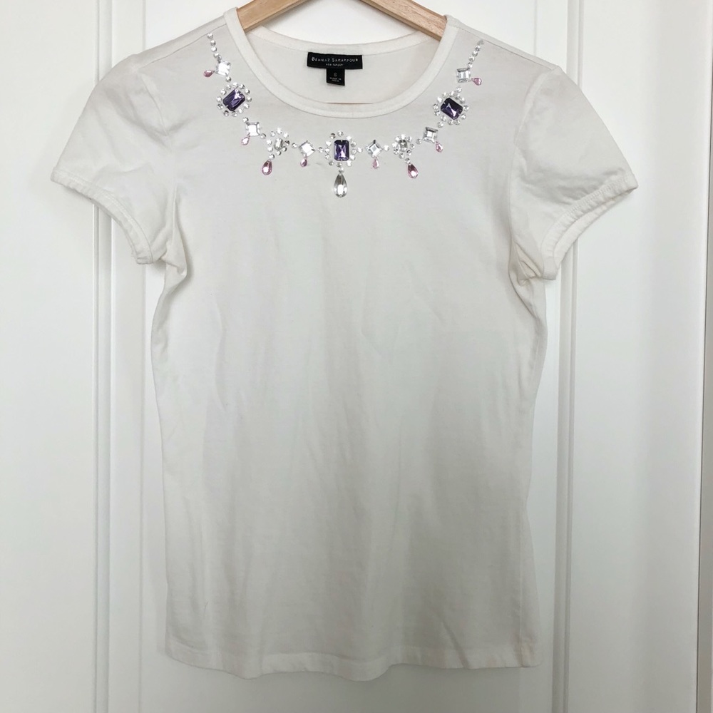 Jeweled collar top